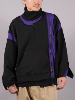 【ラスト1点】LAYERD DECONSTRUCTED SWEAT / レイヤード コンストラクテッド スウェット (ブラック)