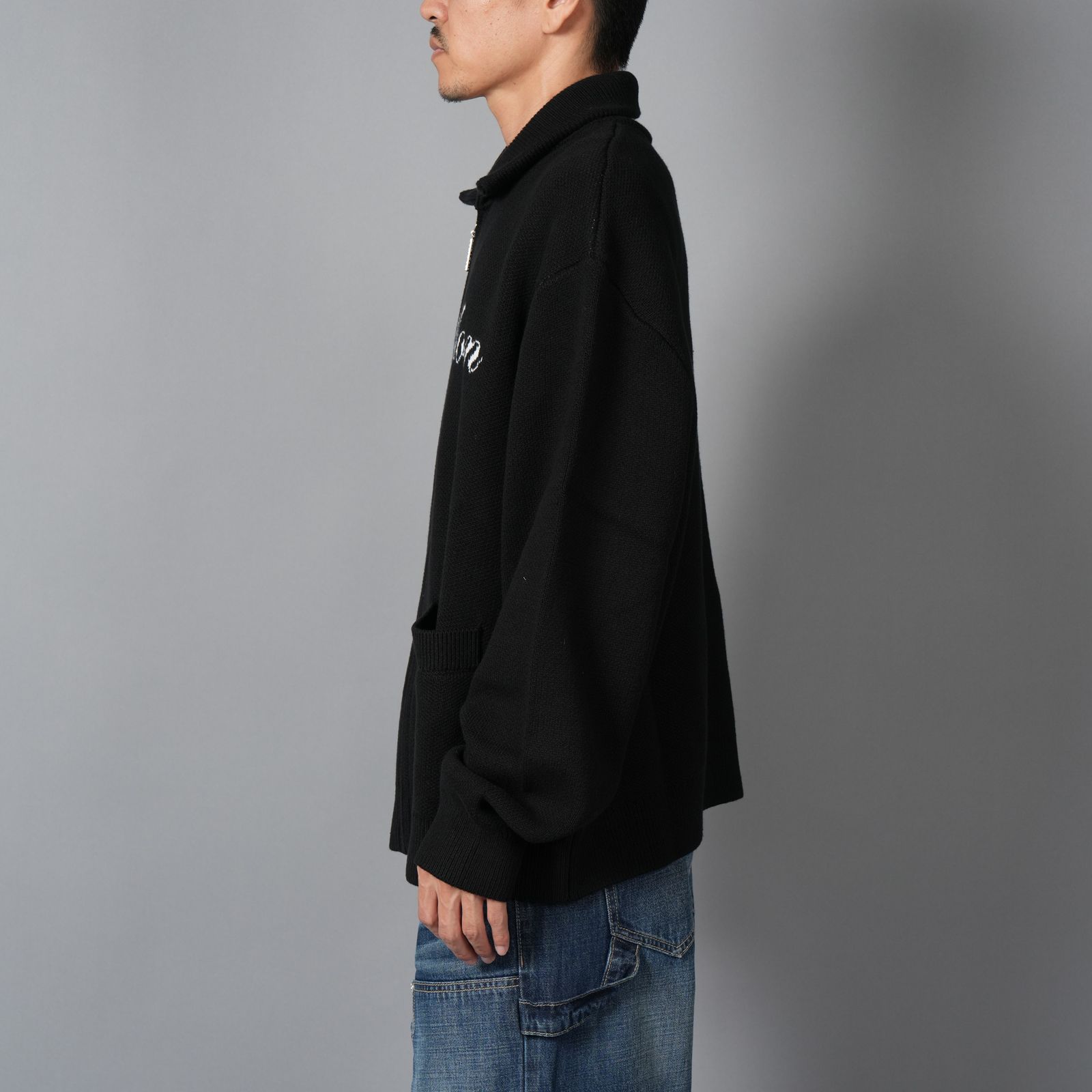 ZIP CARDIGAN / ジップカーディガン  (ブラック)