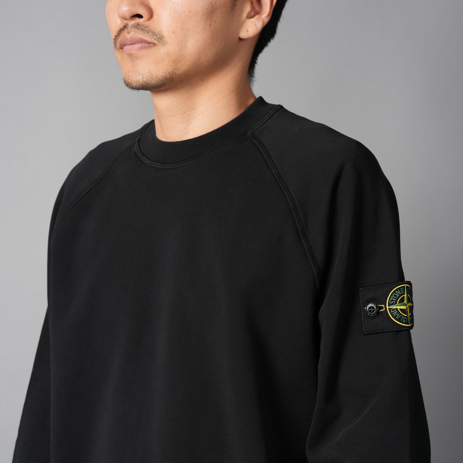 6100008 / ORGANIC COTTON FLEECE  / クルーネックスウェット  [オーバーフィット] (ブラック)