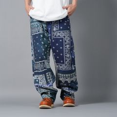 【ラスト1点】Bandana pants / バンダナパンツ (ブルー/グリーン)