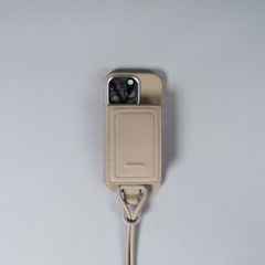 レザーストラップ付iPhoneアクセサリー - ウォレット (トープ)