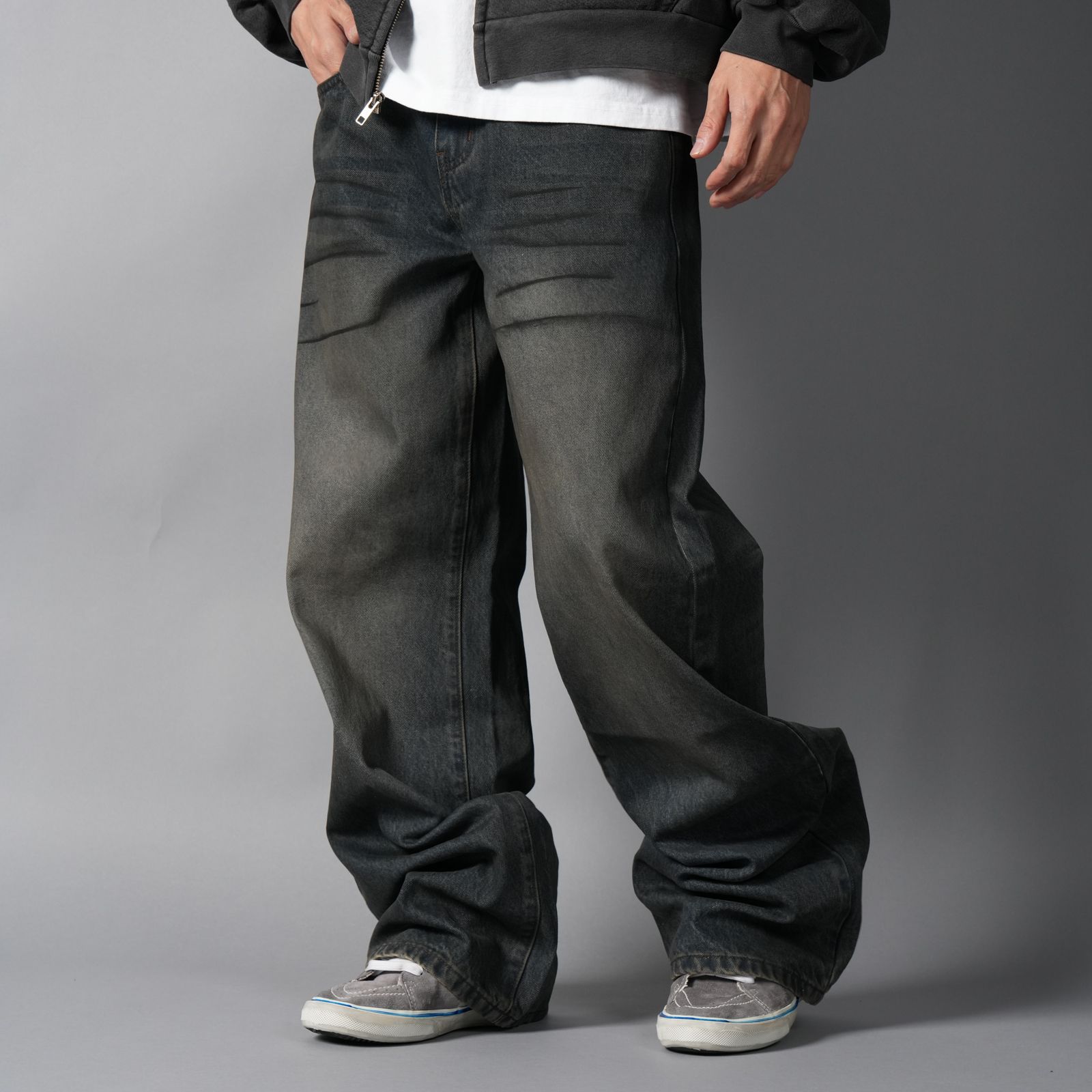 LAX, straight cut denim (junkyard) / デニムパンツ (ウォッシュドブルー)