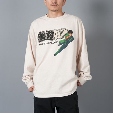 [幽遊白書]  TYUM24AM008 / L/S T-Shirt (YUSUKE/KUWABARA/HIEI /KURAMA)  / ロンT・カットソー (ホワイト)