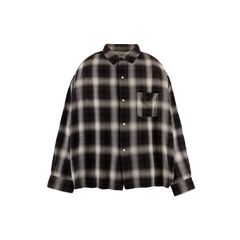 SM-MK1-0000-027 / RAYON SHIRT / CHECK / BLACK+GRAY / レーヨンシャツ (ブラック/グレー)