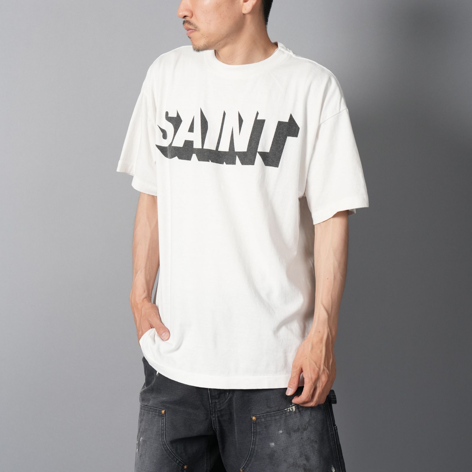 【ラスト1点】SM-HR1-0000-018 / SS TEE / SAINT / WHITE / Tシャツ (ホワイト)