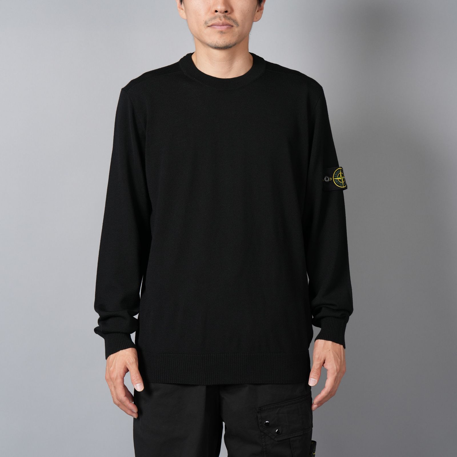 STONE ISLAND - 510C4 / LIGHT RWS PURE WOOL / クルーネックニットセーター (ブラック) |  Confidence