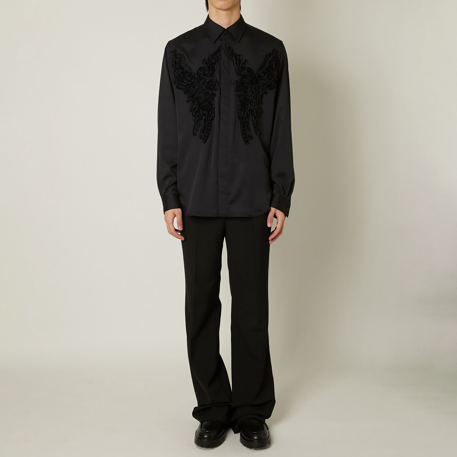 【ラスト1点】BIRD EMBROIDERY SHIRTS / バード エンブロイダリー シャツ (ブラック)