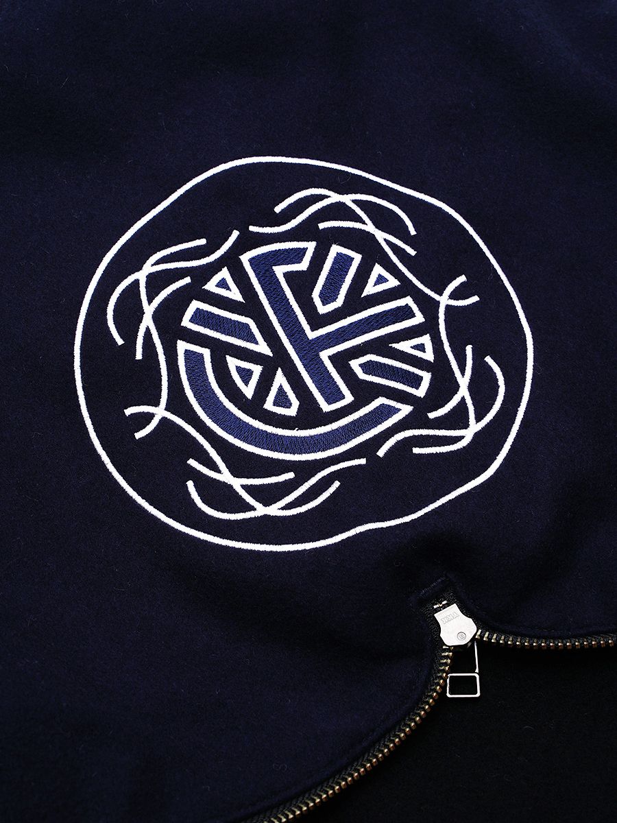【ラスト1点】HOODED STADIUM JACKET / フーデッド スタジアムジャケット (ブラック)