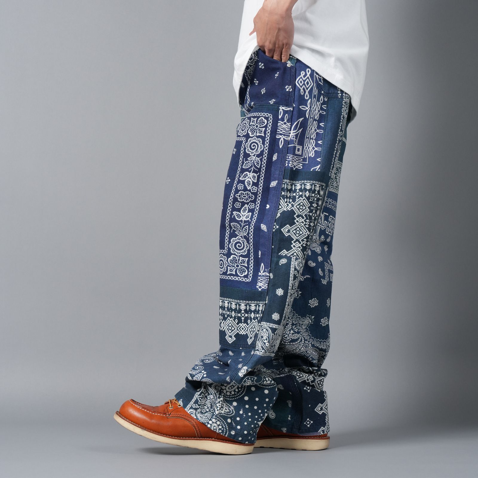 【ラスト1点】Bandana pants / バンダナパンツ (ブルー/グリーン)