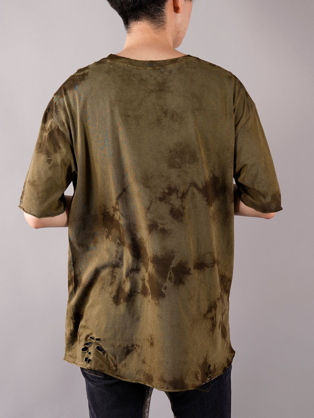 【ラスト1点】 VIRTUAL VOODOO SHORT SLEEVE /Tシャツ(オリーブ)ダメージ加工