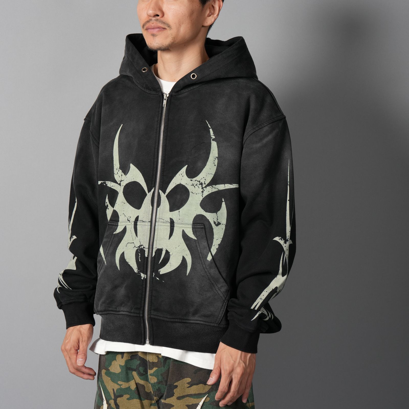Roach Zip Hooded Sweatshirt / ローチ ジップ フーデッド スウェットシャツ (ブラック)