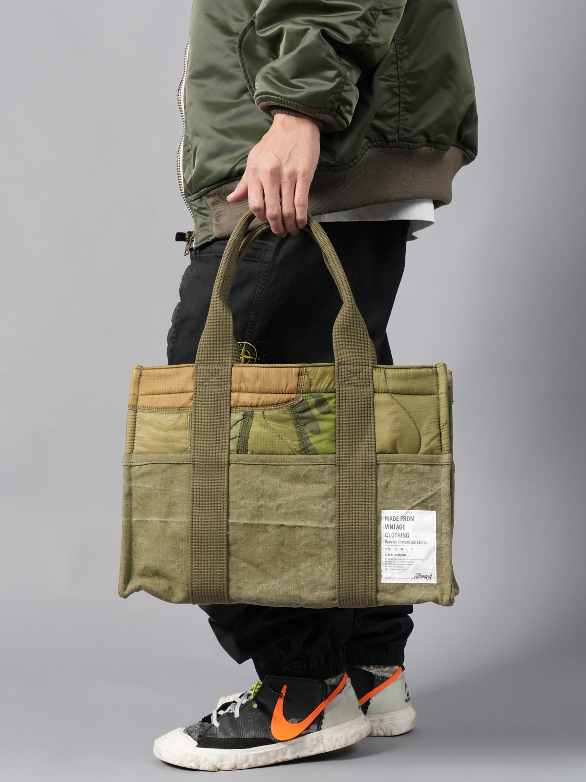 【残りわずか】TOTE BAG / トートバック[再構築] (カーキ)