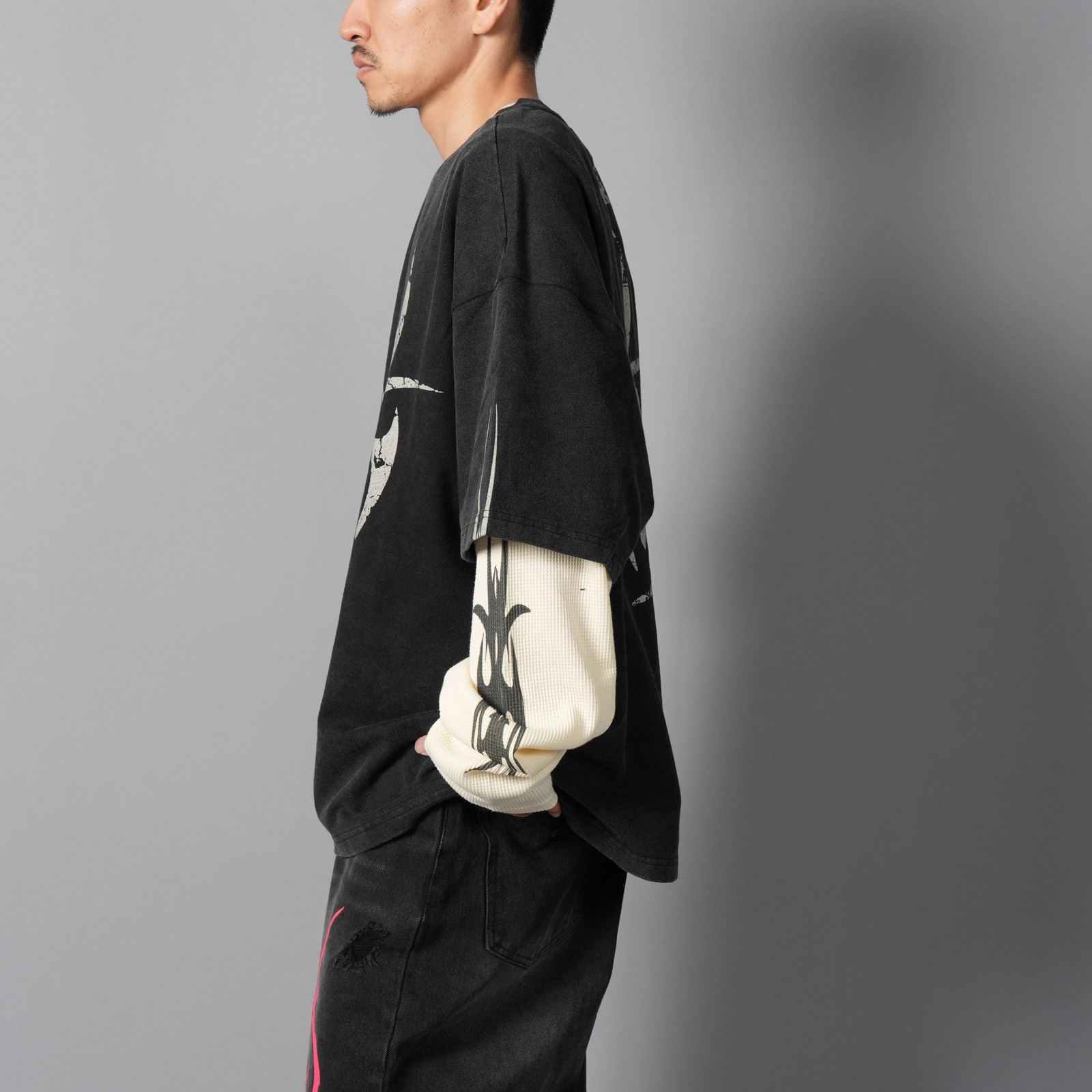 Roach Layered Longsleeve / ローチ レイヤード ロングスリーブ (クリーム/ブラック)