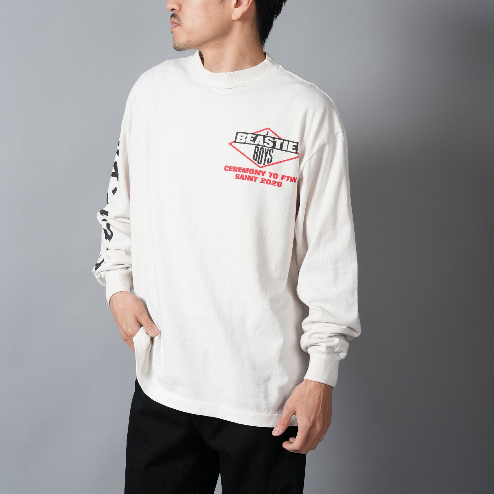 【残りわずか】【コラボ】SM-MK8-0000-C24 / BTB_LS T-SHIRT / BEASTIEBOYS / WHT / Tシャツ (ホワイト)