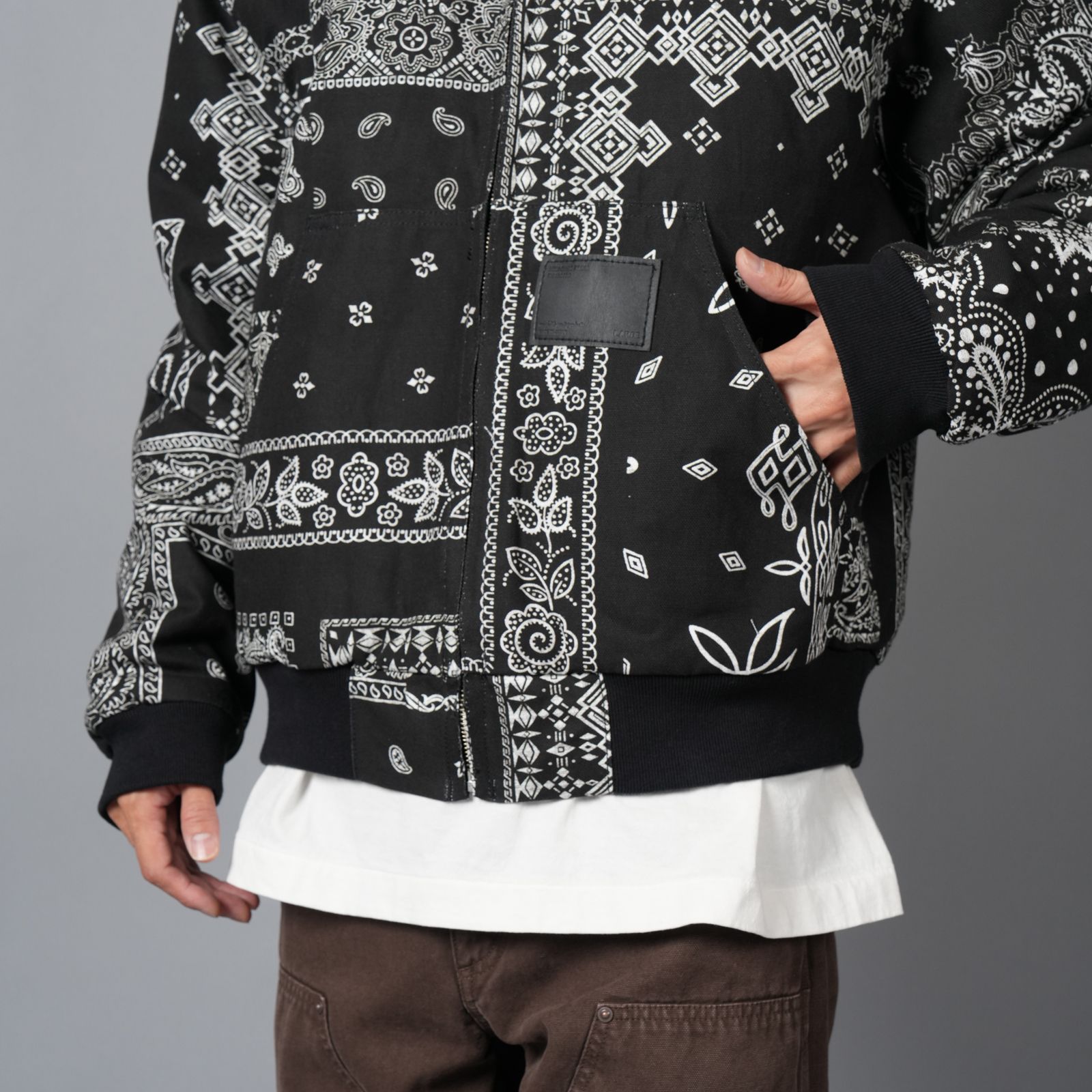 MH027 / Quilted Hoodie Jacket / キルテッド フーディージャケット (ブラック)