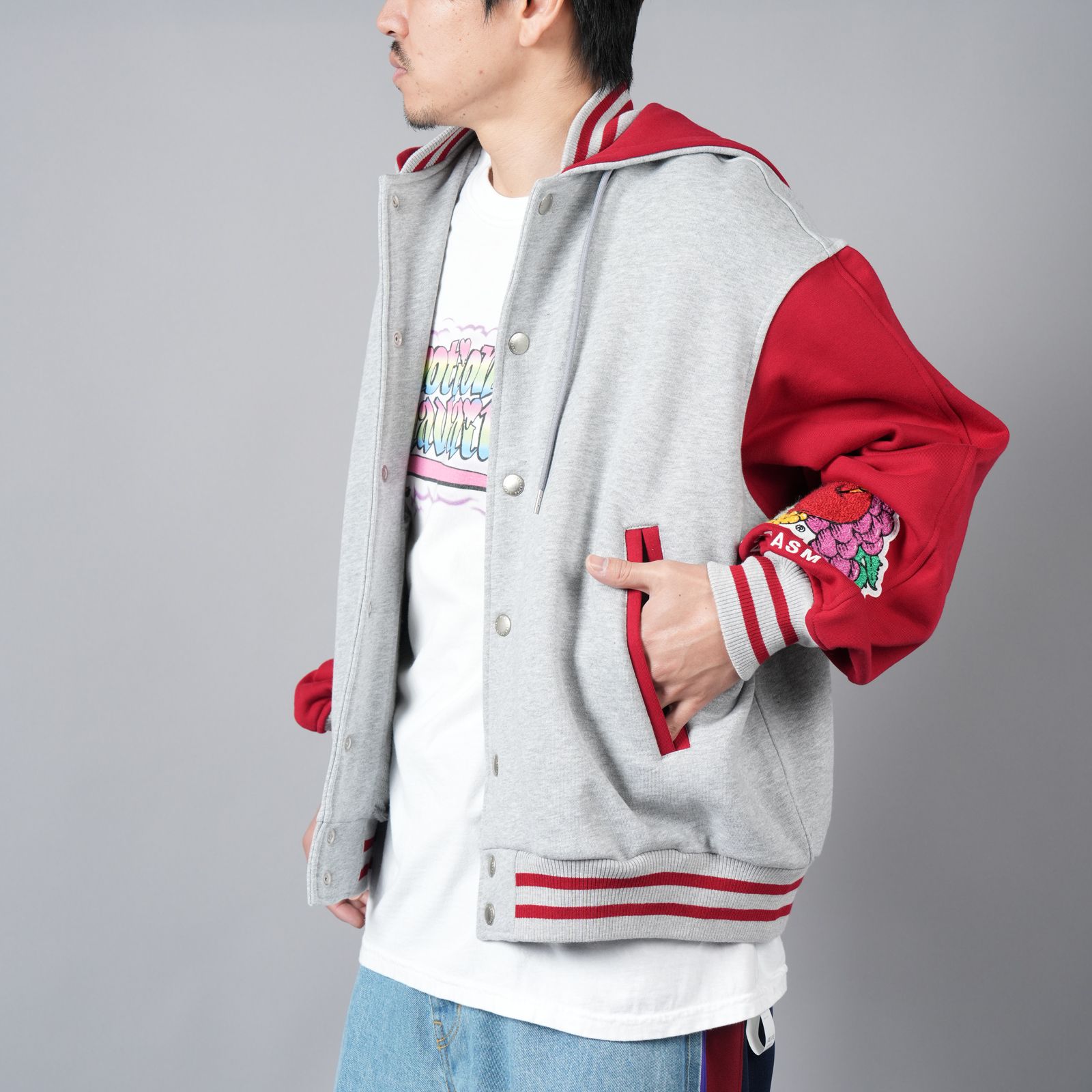 【限定】 FACETASM × FRUIT OF THE LOOM STADIUM SWEAT JACKET / スタジアム スウェットジャケット[ユニセックス](グレー)