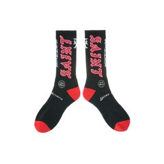 SM-MK8-0000-110 / SOCKS / SAINT/ BLACK+RED / ソックス  (ブラック/レッド)