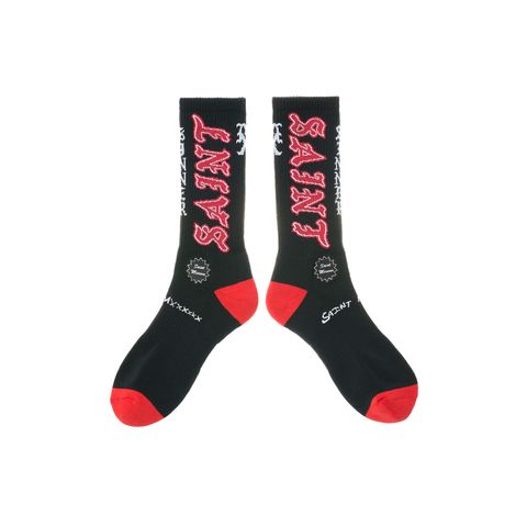 SM-MK8-0000-110 / SOCKS / SAINT/ BLACK+RED / ソックス  (ブラック/レッド)