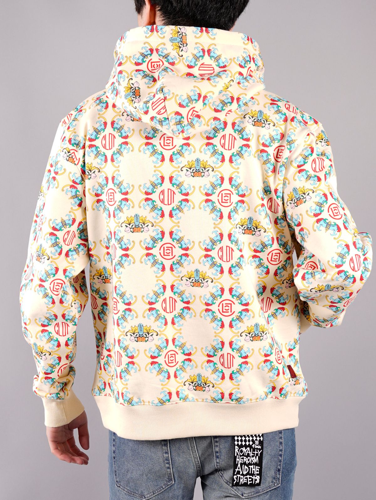 ラスト1点 / CHINESE PRINT HOODIE / チャイニーズ プリントフーディー (クリーム)
