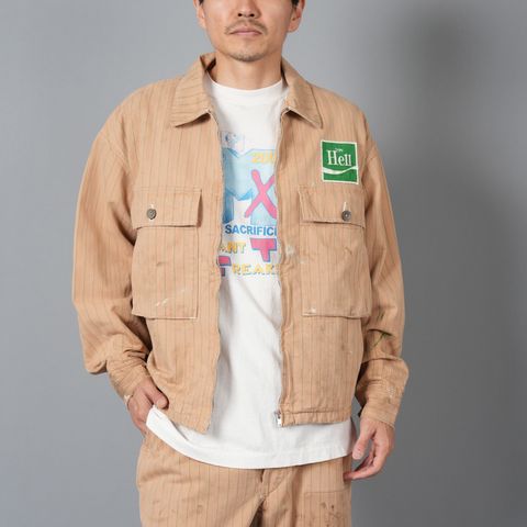 【ラスト1点】【コラボ】SM-HR8-0000-C23 / SW_UNIFORM JACKET / HELL / BEIGE / ワークジャケット (ベージュ)