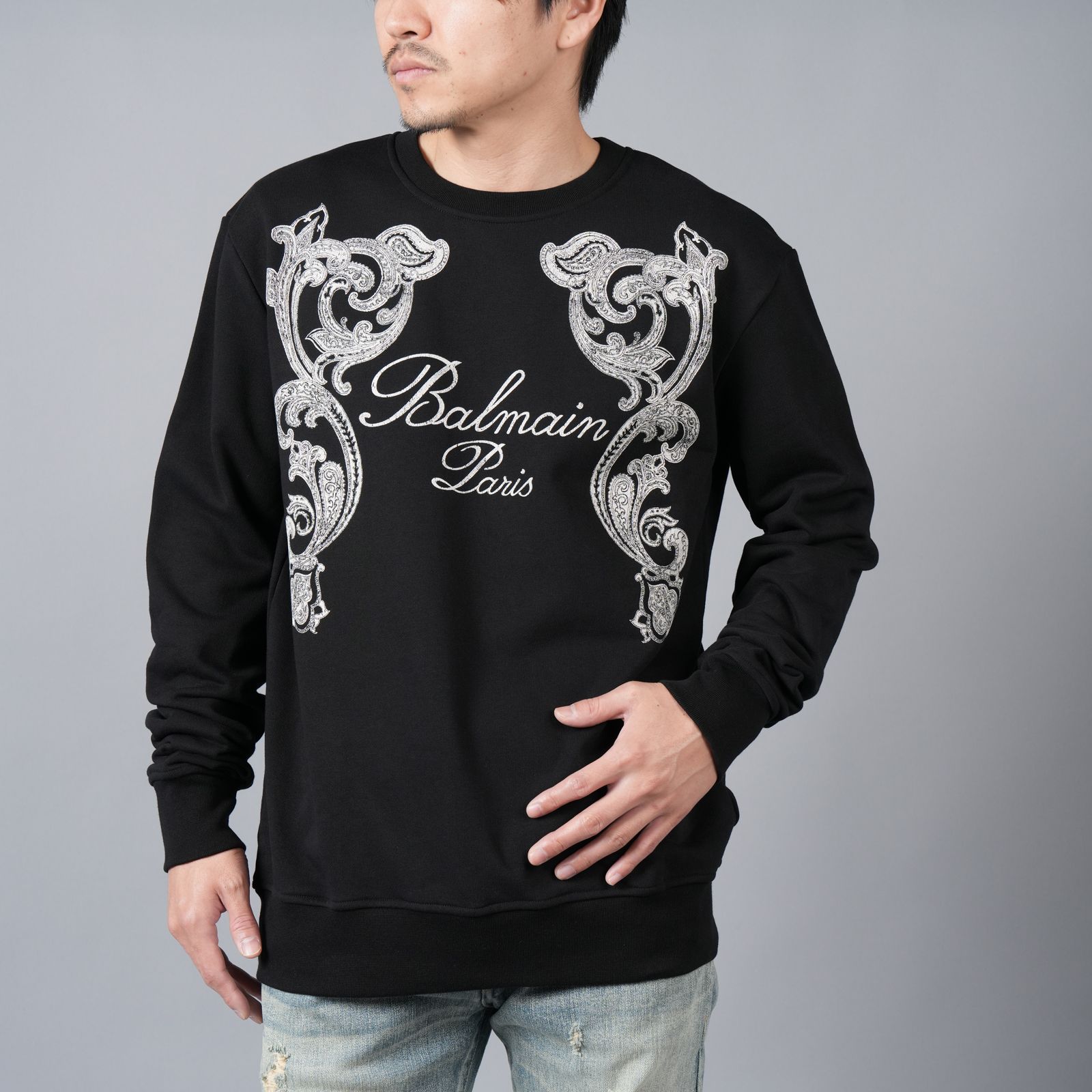 BALMAIN - BALMAIN SIGNATURE PAISLEY PRINT SWEATSHT / バルマン