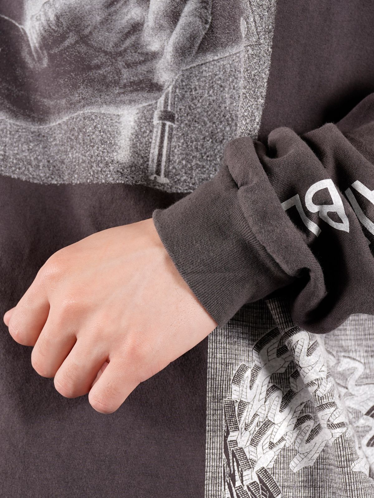 ラスト1点 / LS HAND T / ロングスリーブ ハンドTシャツ (ブラック)