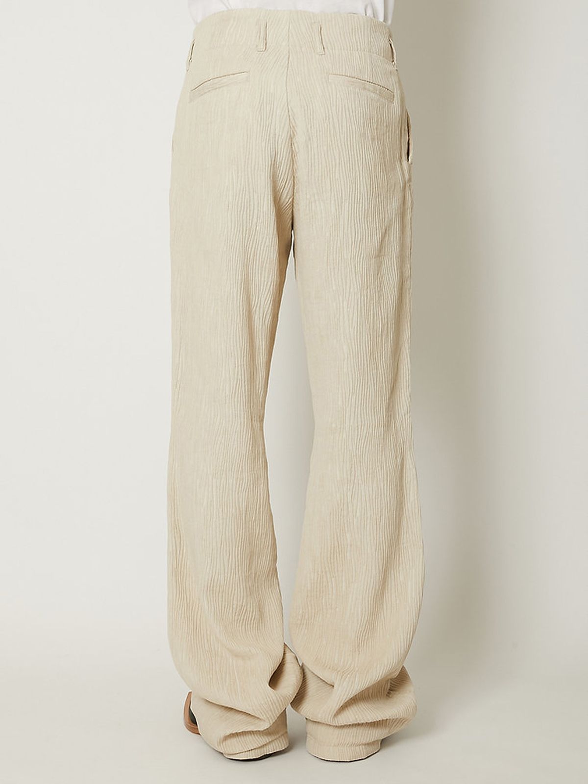 【ラスト1点】 CREPE FLARED PANTS / クレープ フレアパンツ (ベージュ)
