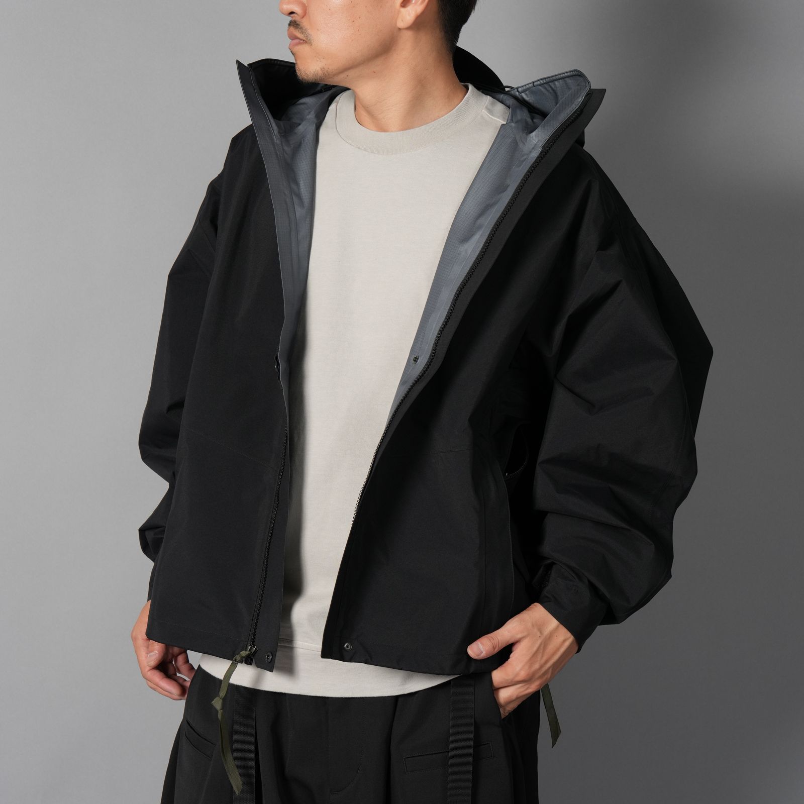 J129-GT / 3L Gore-Tex jacket  / ナイロンジャケット[ウルトラワイドフィット][プロシェル](ブラック)