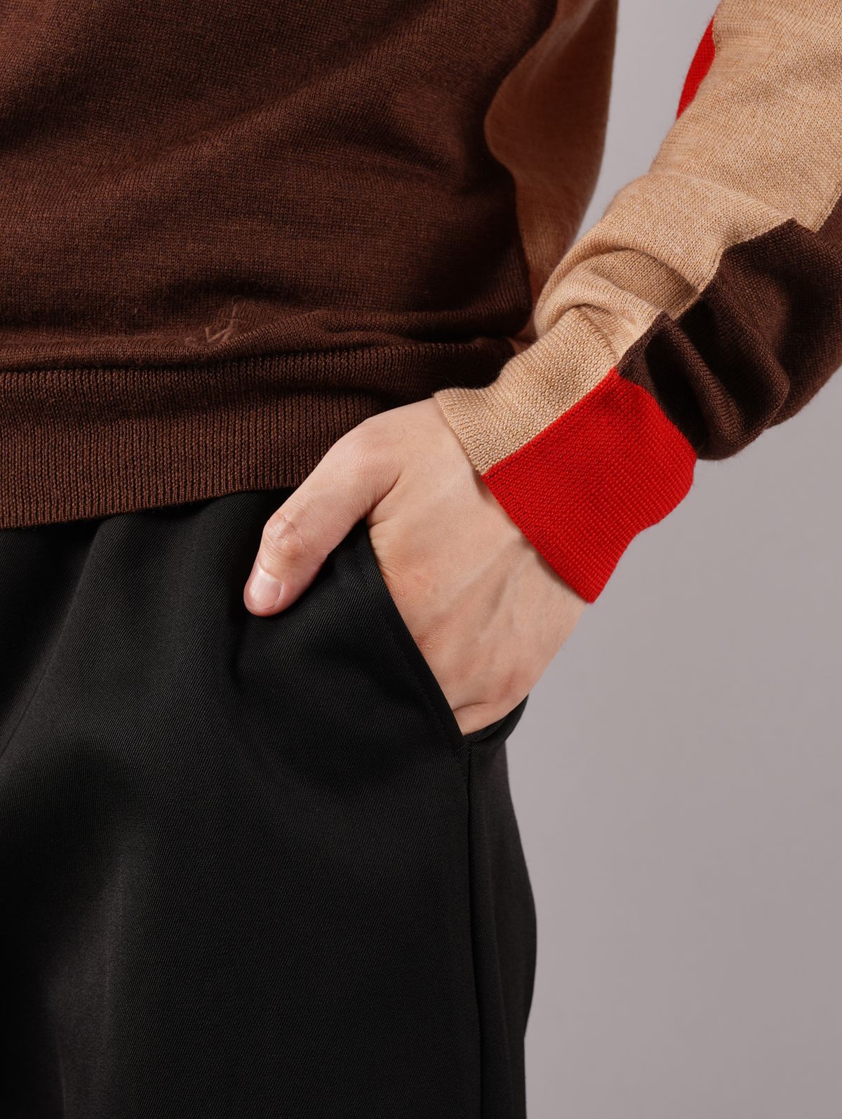 BELTED STRAIGHT TROUSERS / ベルテッド ストレート トラウザーズ (ブラック)