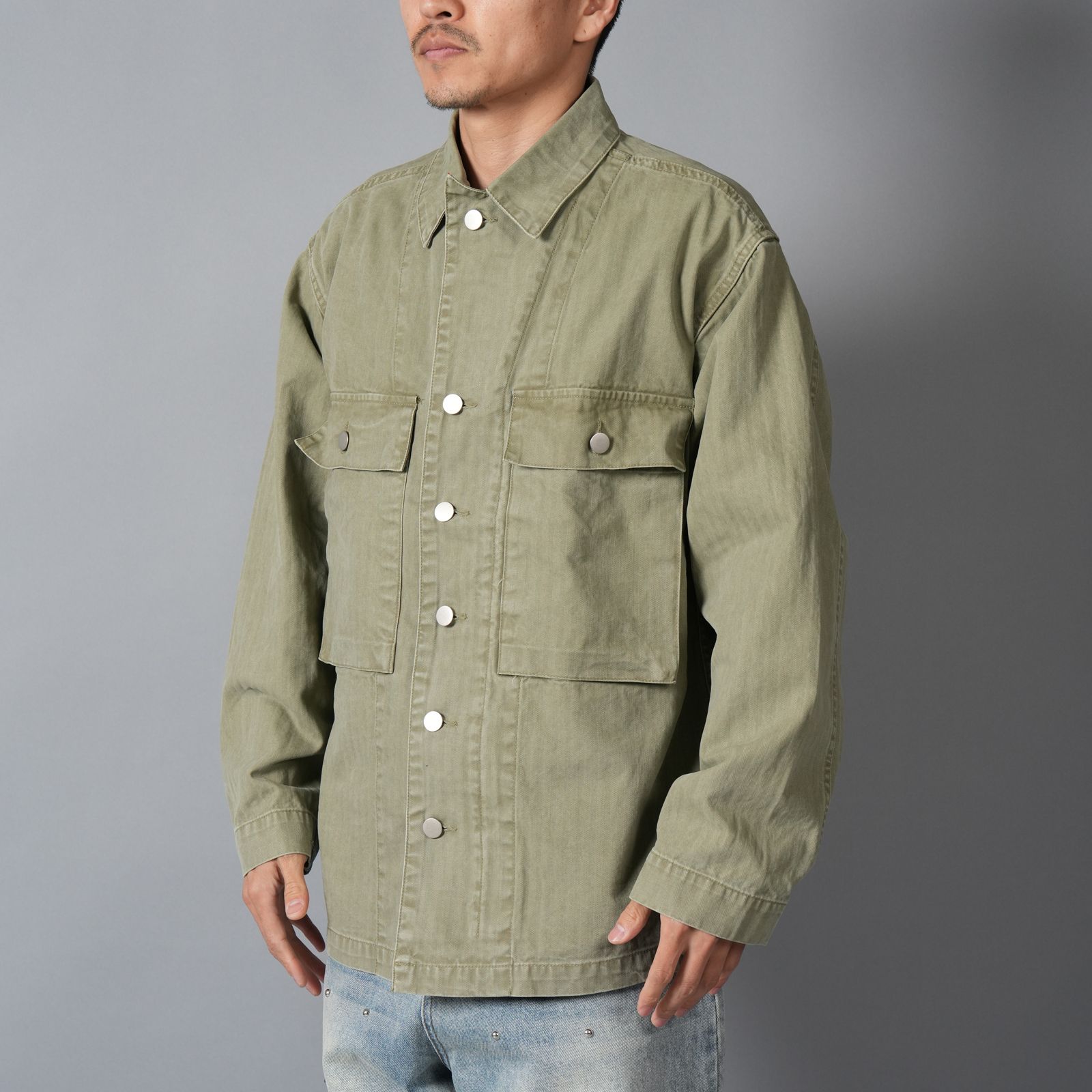 BEATNIK v2, button up / ミリタリージャケット (ミリタリーグリーン)