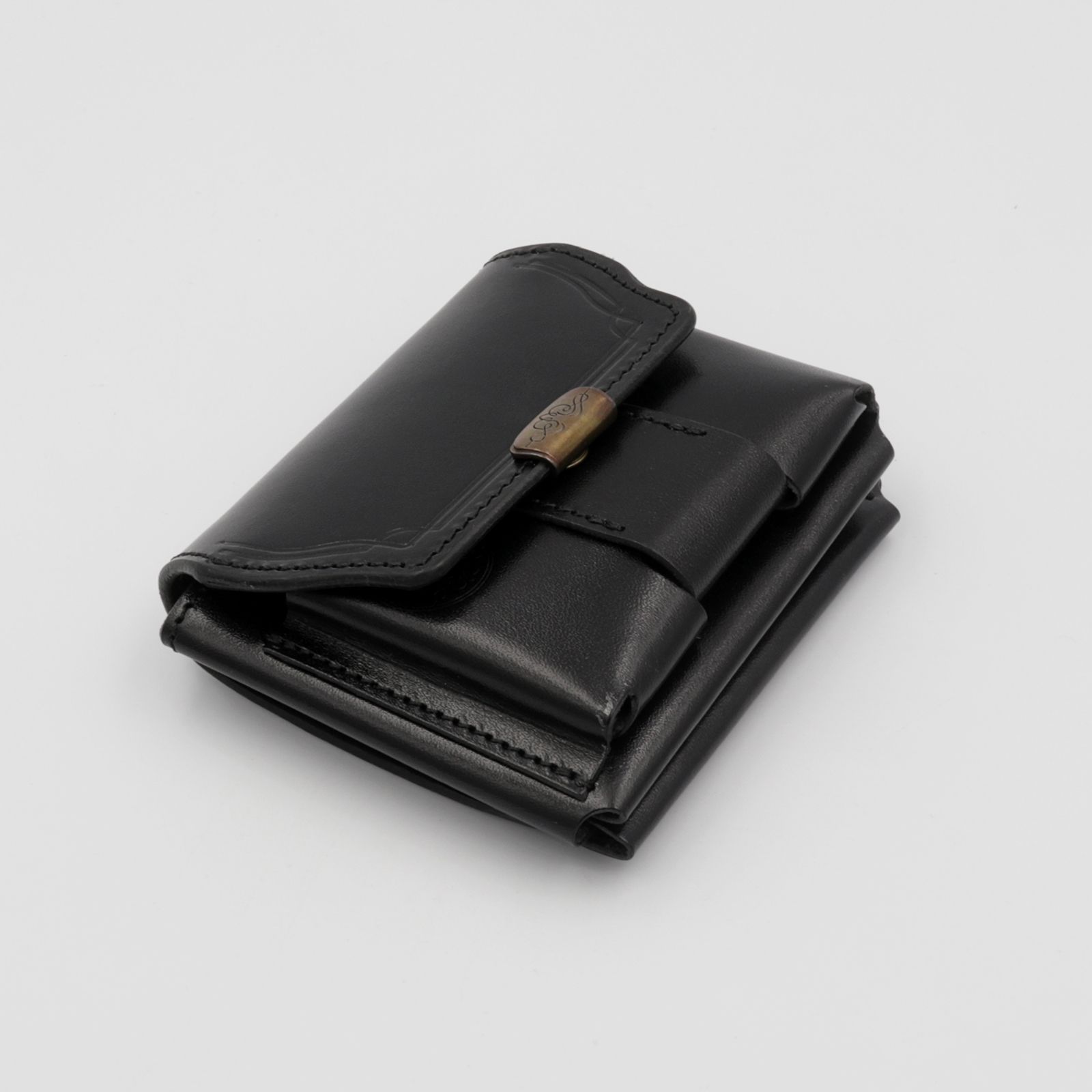 【Dual】ギャルソンコンパクトウォレット サドルプルアップ  ブラック