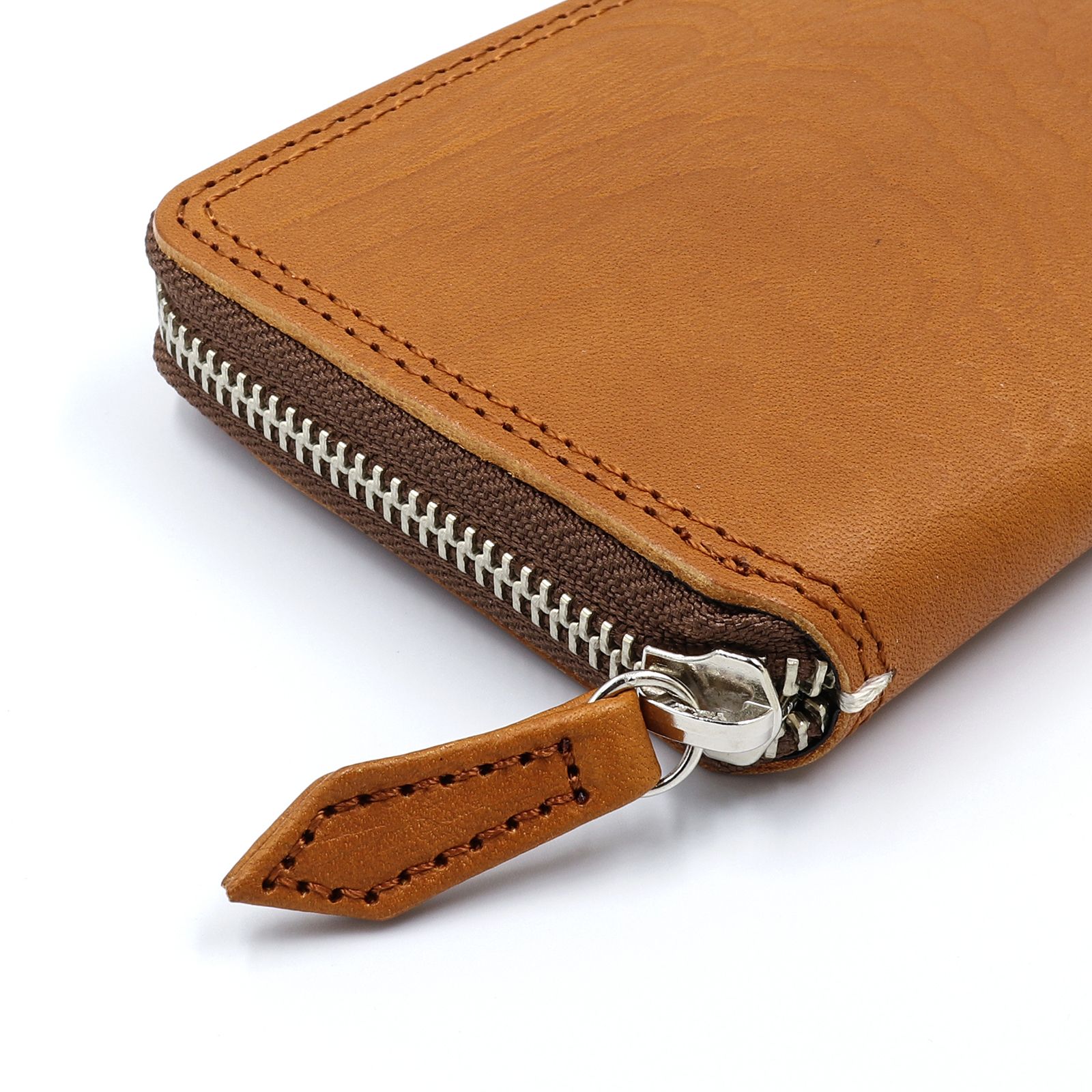 「MOKU」ラウンドミドル財布 キャメル