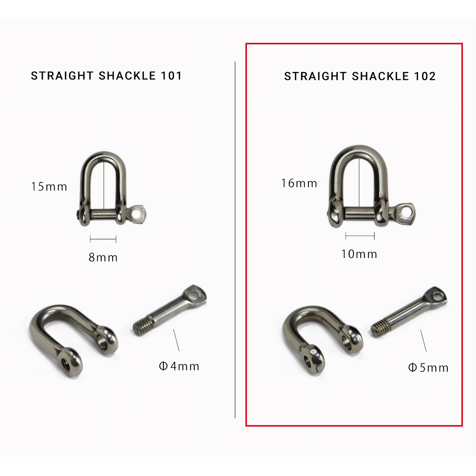 「STRAIGHT SHACKLE L」シャックルキーリング GLOMA NAUTICA スペイン