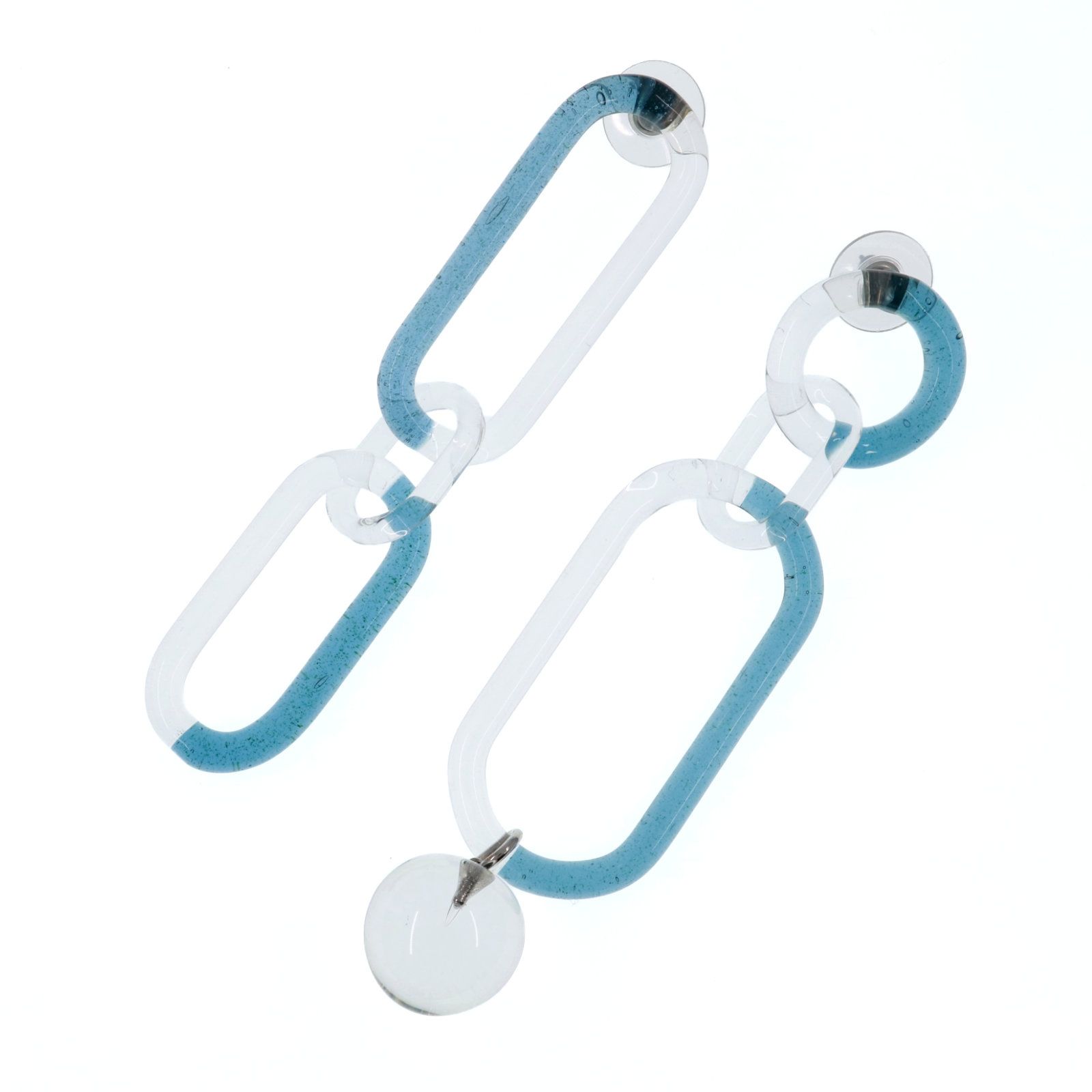 「Sun Catcher TwoTone」ピアス クリア×ブルー