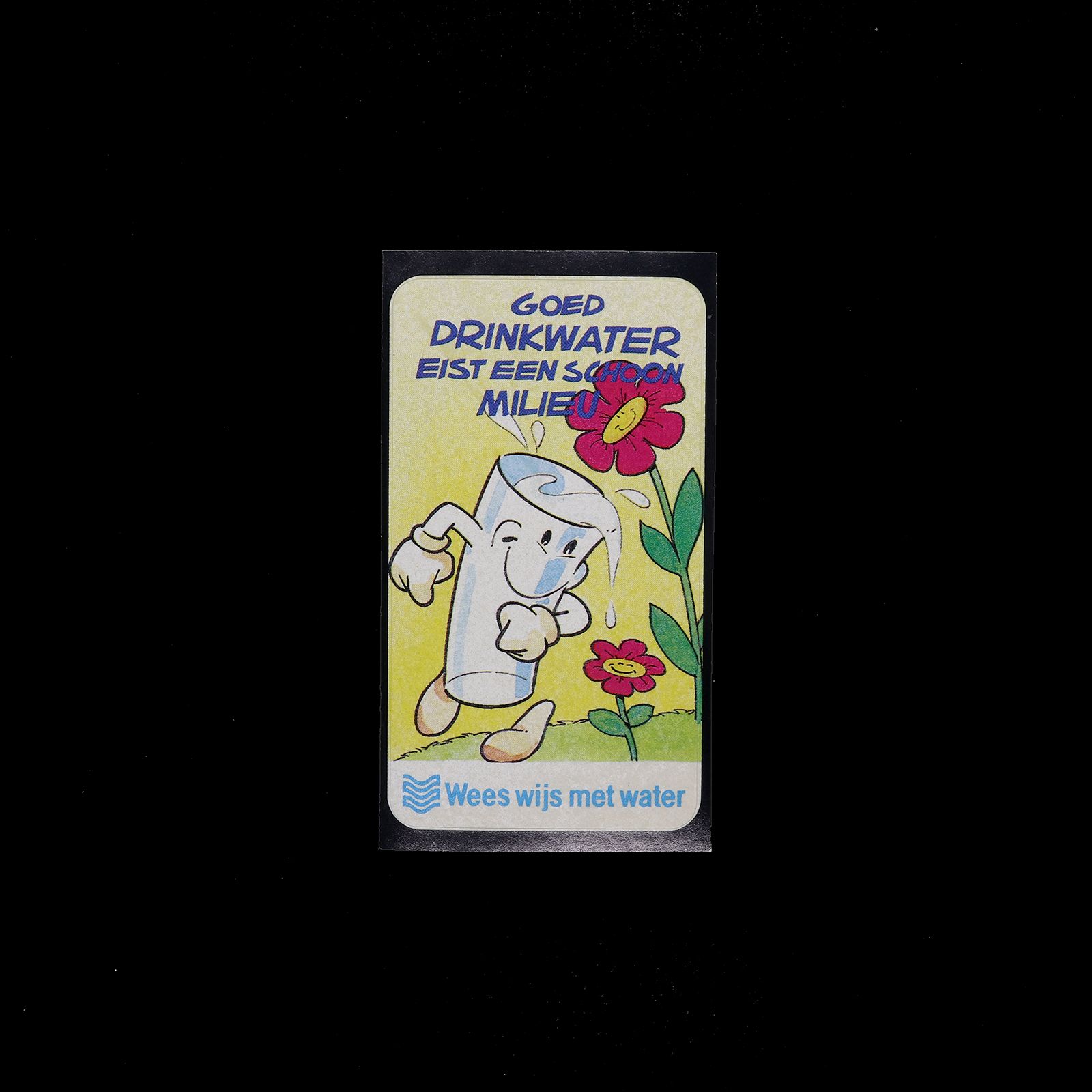 「Wees wijs met water」ヴィンテージステッカー ヨーロッパ
