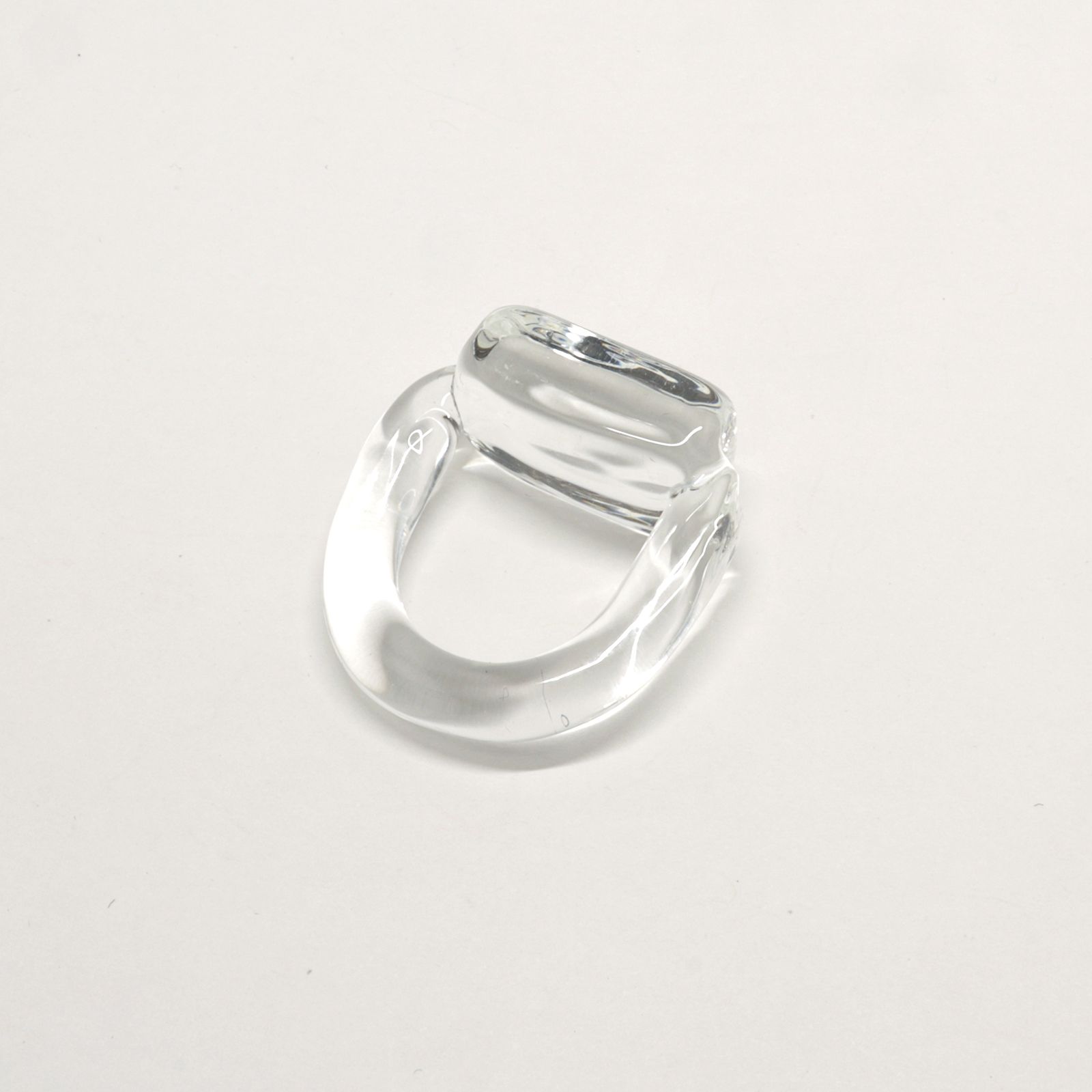 「Glass Square Ring」リング クリア