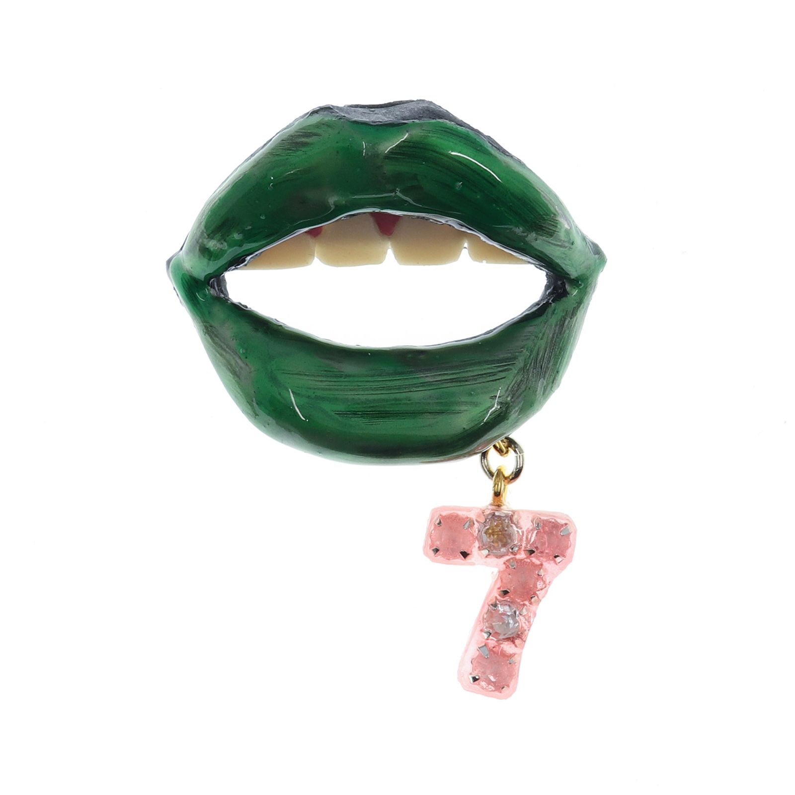 「LIP7ラインストーン」ブローチ