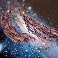「TEO 星雲染めビーズ」ピアス【La cosmologie de sachikoism】