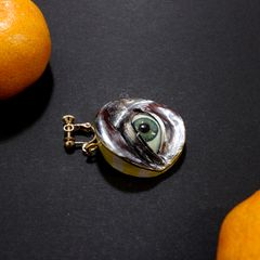 「目」イヤリング（片耳） イエロー×シルバーD