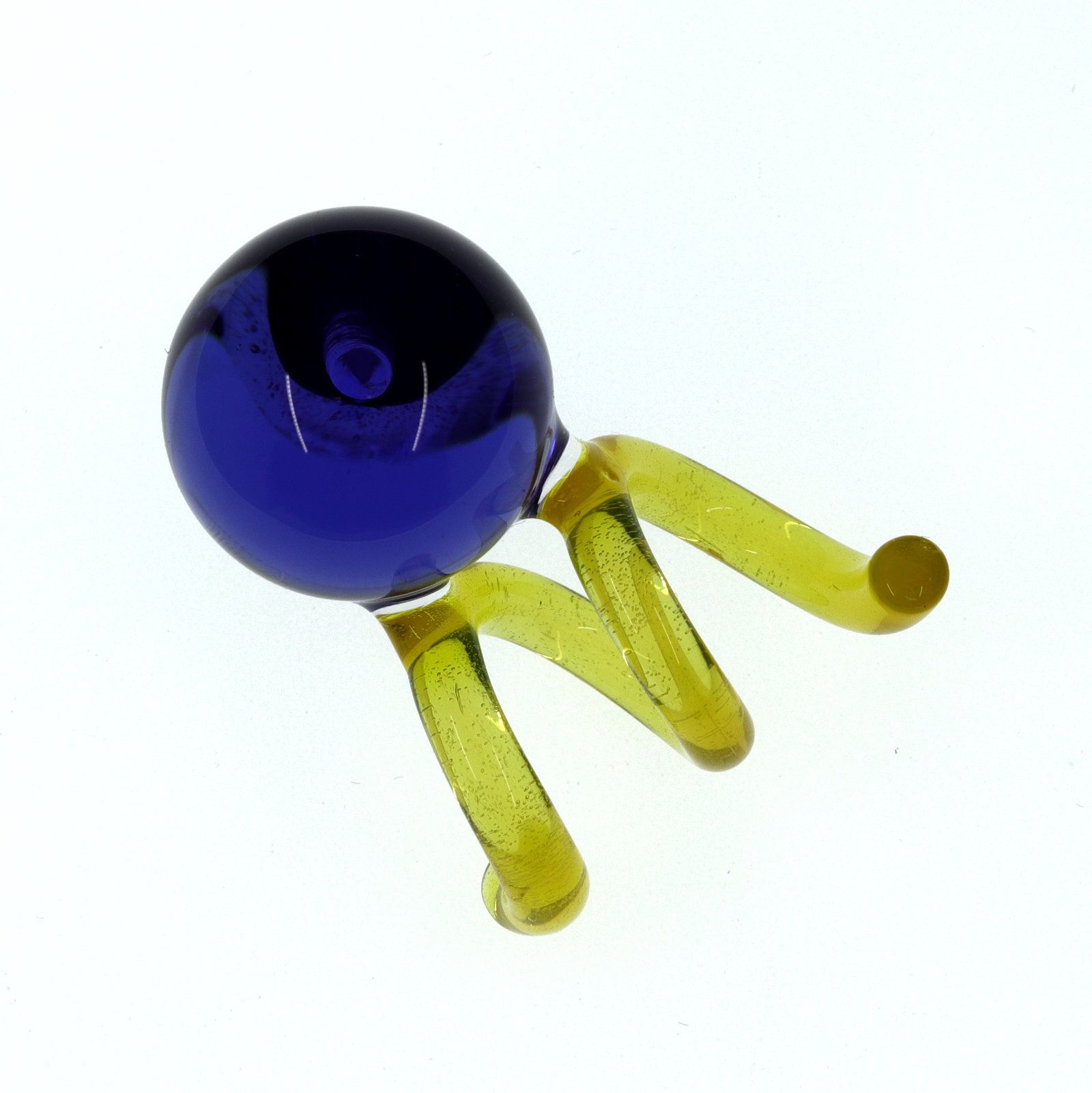「New Spiral Glass」ピアス(片耳) ブルー×イエロー