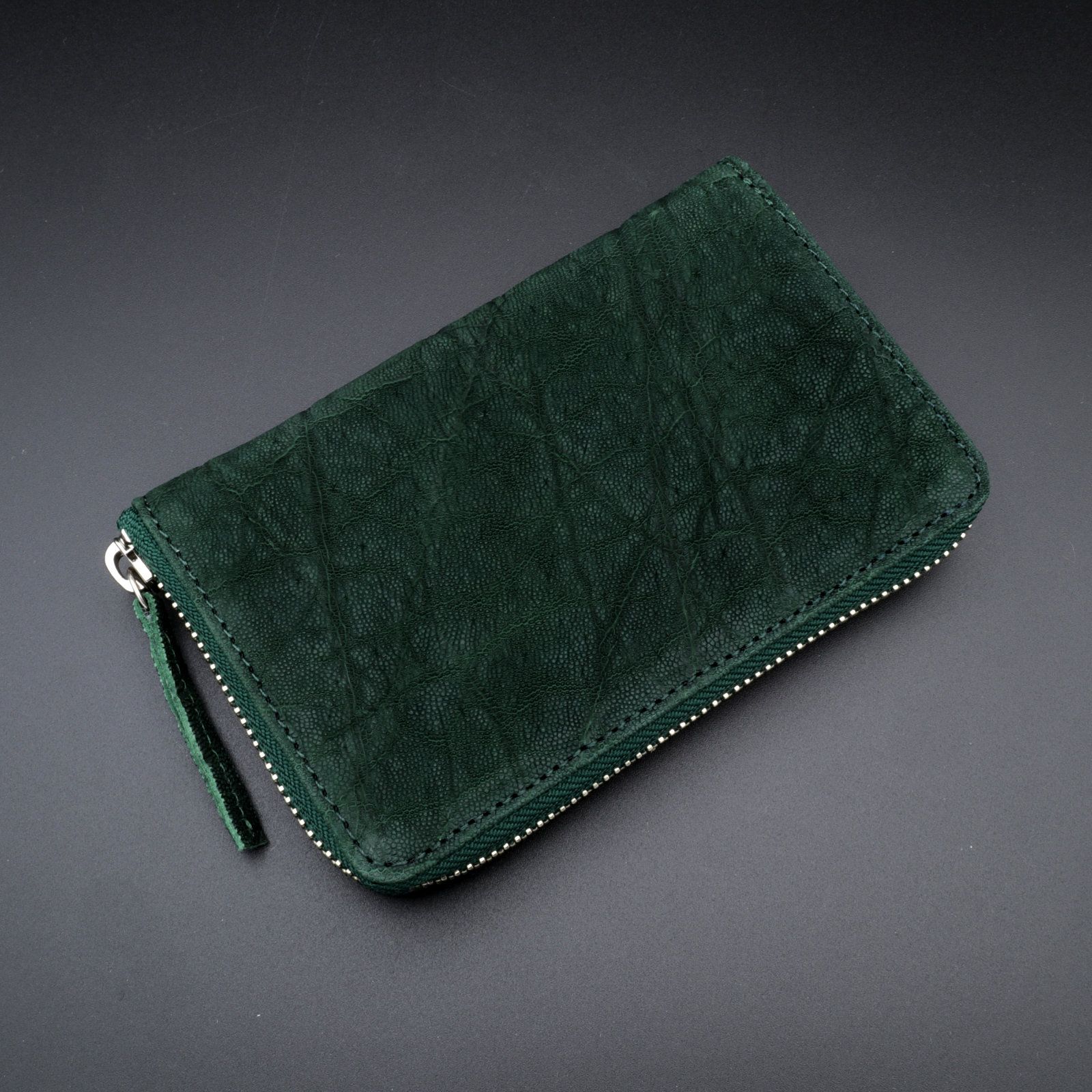 「ZOU」ラウンドミドル財布/グリーン