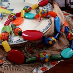 「マルチカラーロング」ネックレス