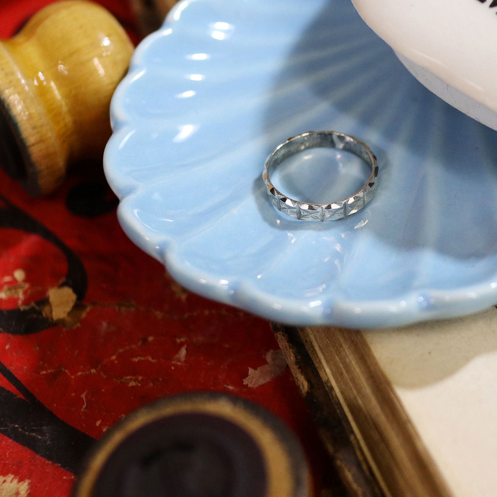 「ピラミッドバンド」リング silver925 ヨーロッパ