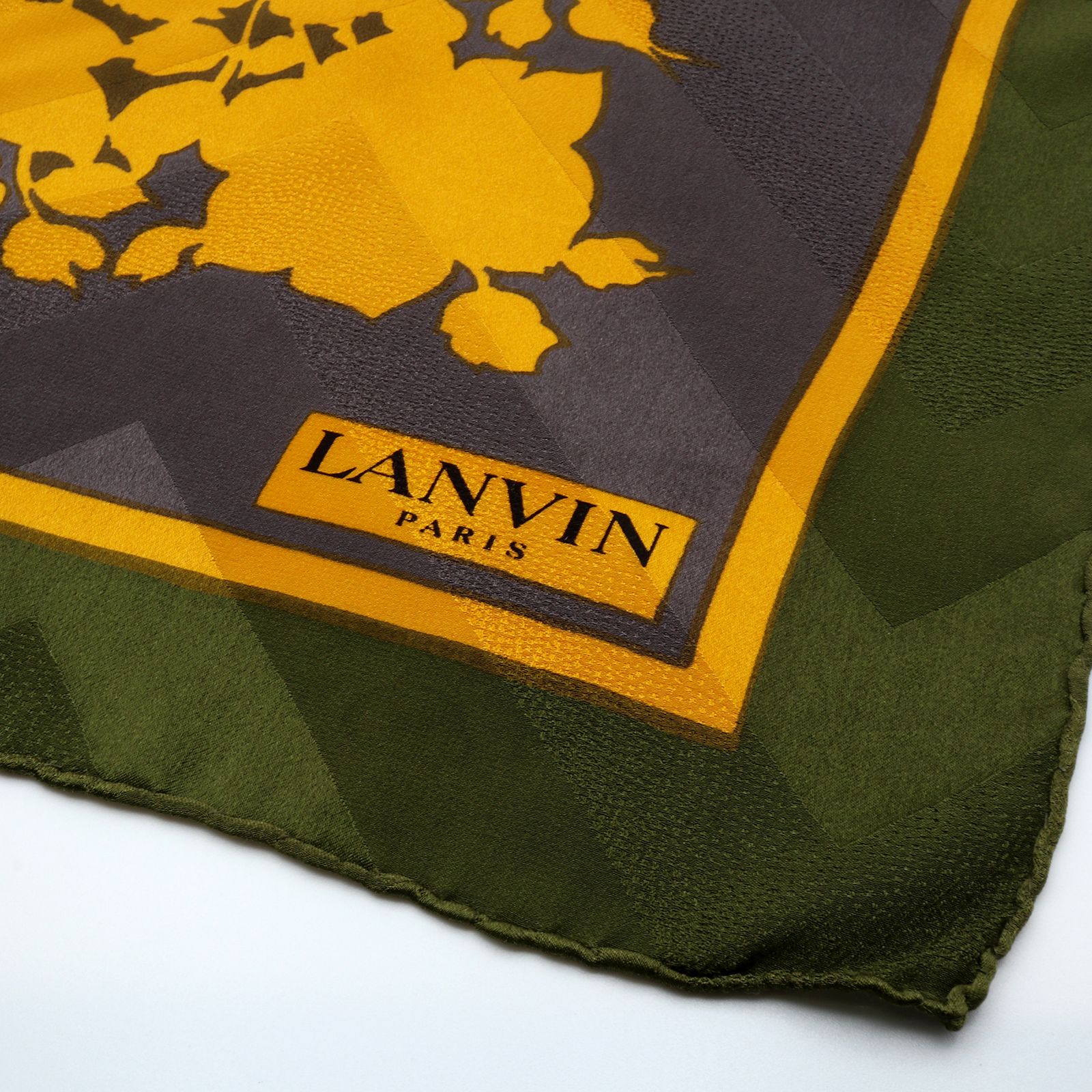 「シルエットフラワー」ヴィンテージスカーフ LANVIN イタリア