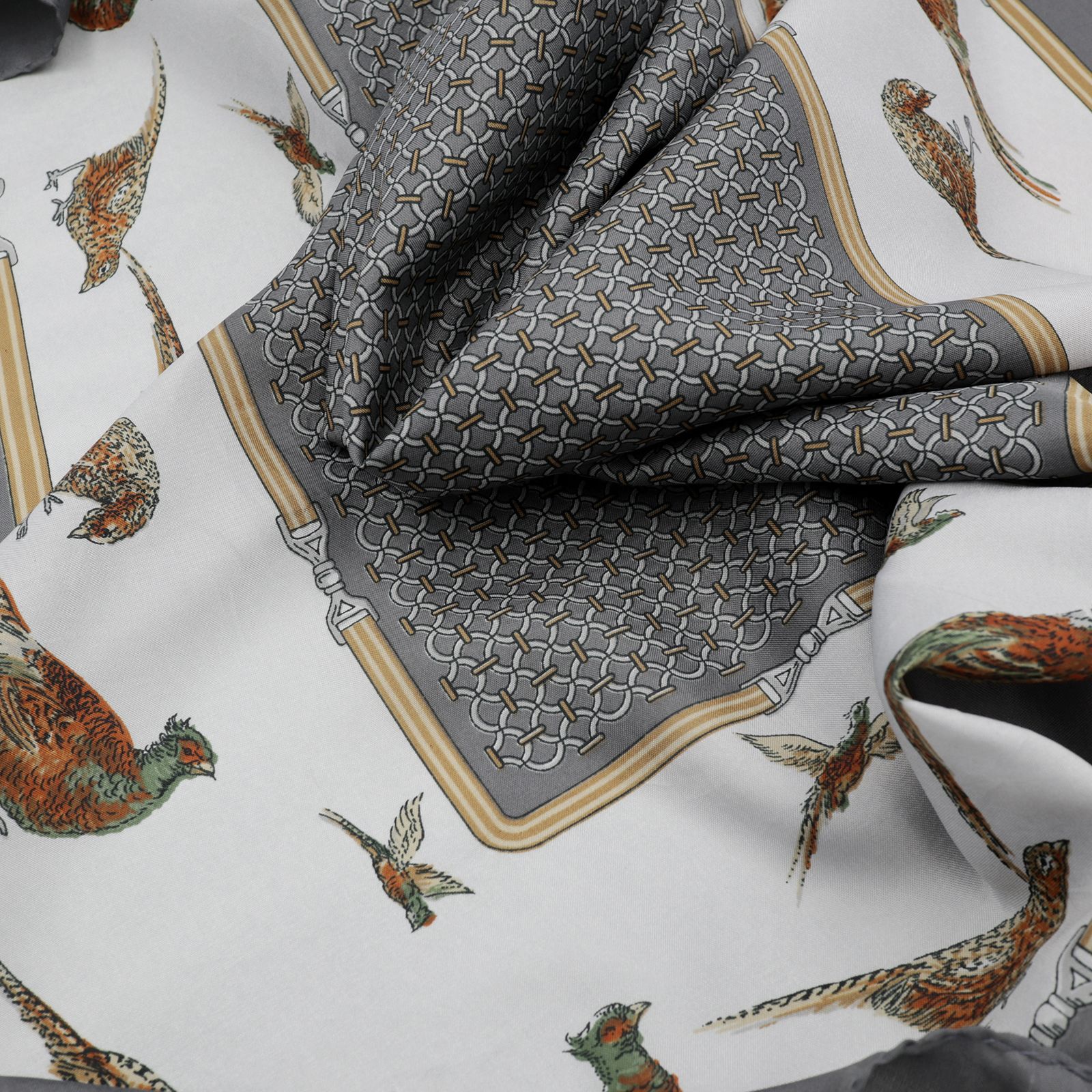 「フェザントライン」ヴィンテージスカーフ ヨーロッパ