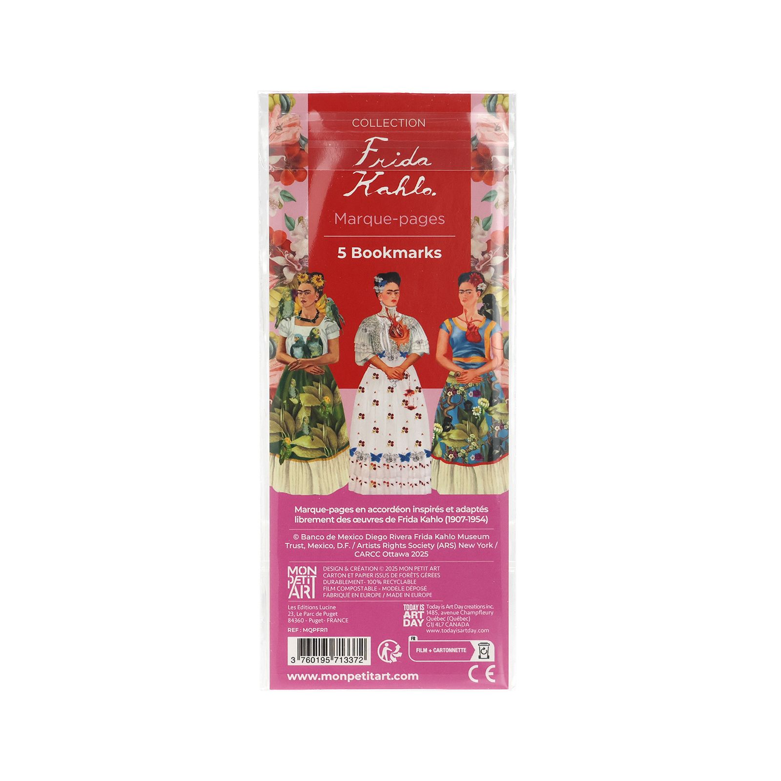 「5 BOOKMARKS "Frida Kahlo"」ブックマーク MON PETIT ART フランス