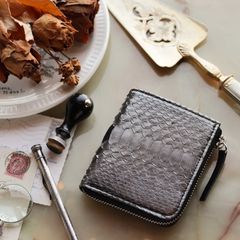 HEBI」Lファスナーコンパクト財布 ブラック