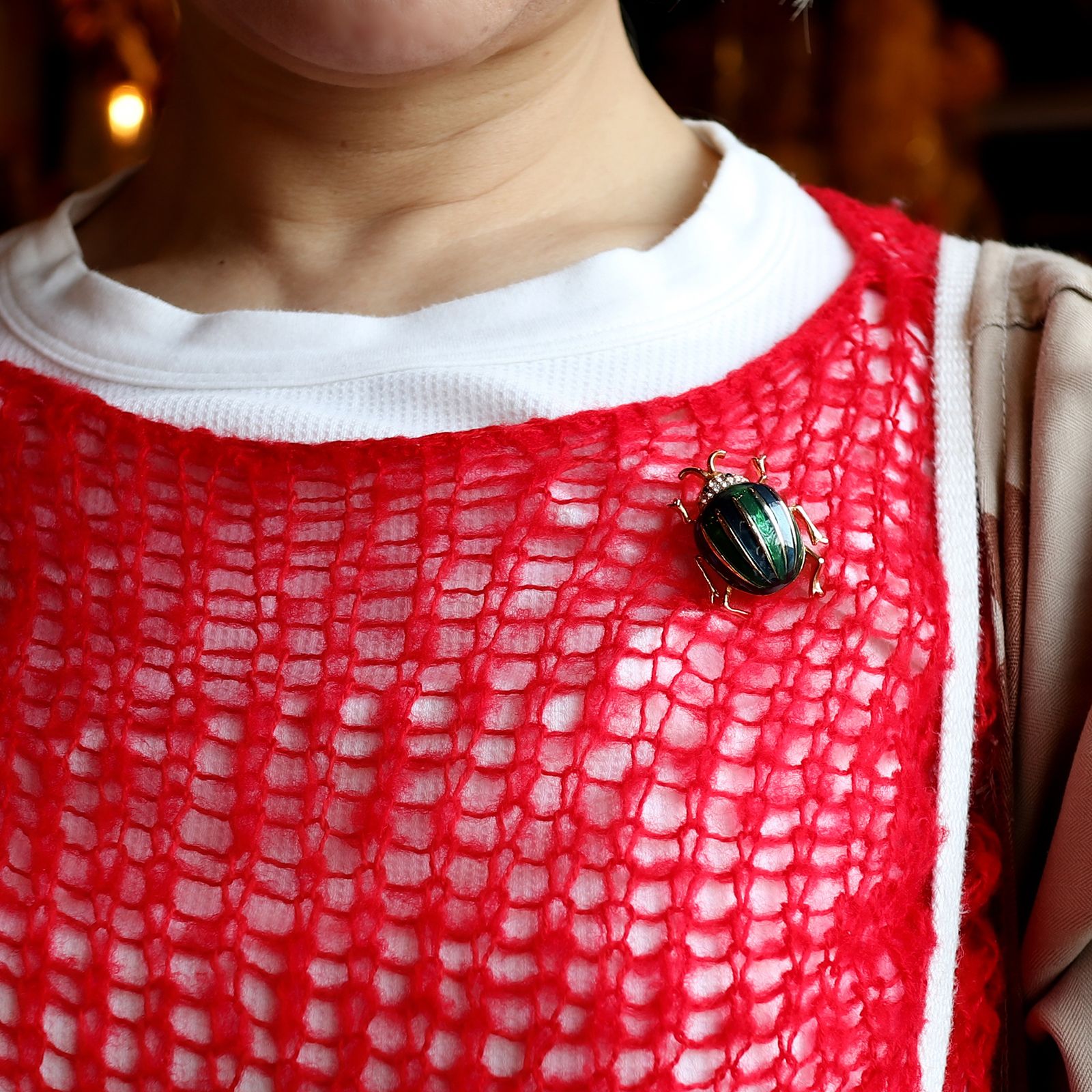 「エナメルビートル」ブローチ ヨーロッパ