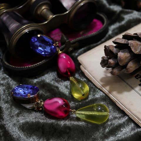 「カラフルドロップス」イヤリング イエロー×ピンク×ブルー