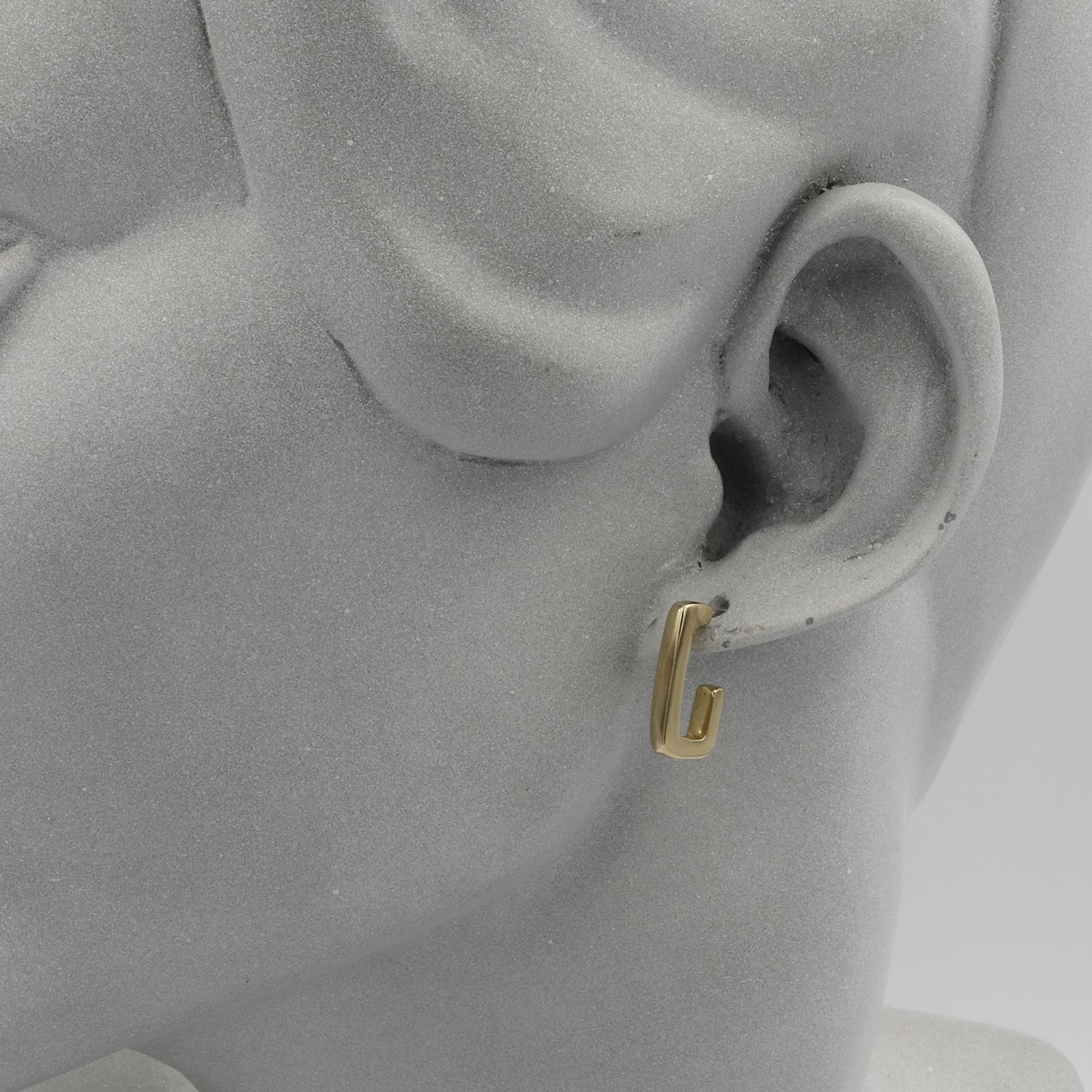 「Small Suquare Hoop Earring(brass)」ピアス
